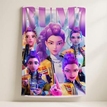 Cute Kpop Demon Hunters Blanket, Kpop Fun Gift, Anime Lovers Gift,2025 Anime Flannel Throw, Gift For Huntrix Fans,Huntrix Inspired Blanket,Zoey,Mira,Rumi,Huntrix,Sajaboys,Gift For Kids, Gift For Men & Women, K-POP Demon Hunters Merch