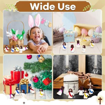 【Jesus loves you】50 Pcs Mini Jesus Figures Little Cute Jesus Ornaments Original Design Decorations for Religious Party Favors Sunday School Baptism Memorial Day Father's Day Gifts