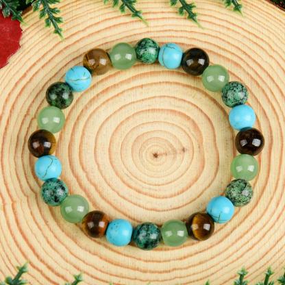 Stress-reducing Crystal Relaxing Bracelet For Both Men And Women, Calm blue friendship bracelet blue bracelet beaded  jewelry protection bracelet encouragement gift fashion artificial unisex jewelry gift Colorblock Beaded Crystal Bracelet