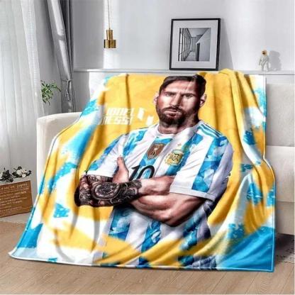 Football superstar L-Leo-Messi-i flannel adult and children's blanket sofa bed decoration blanket portable blanket gift