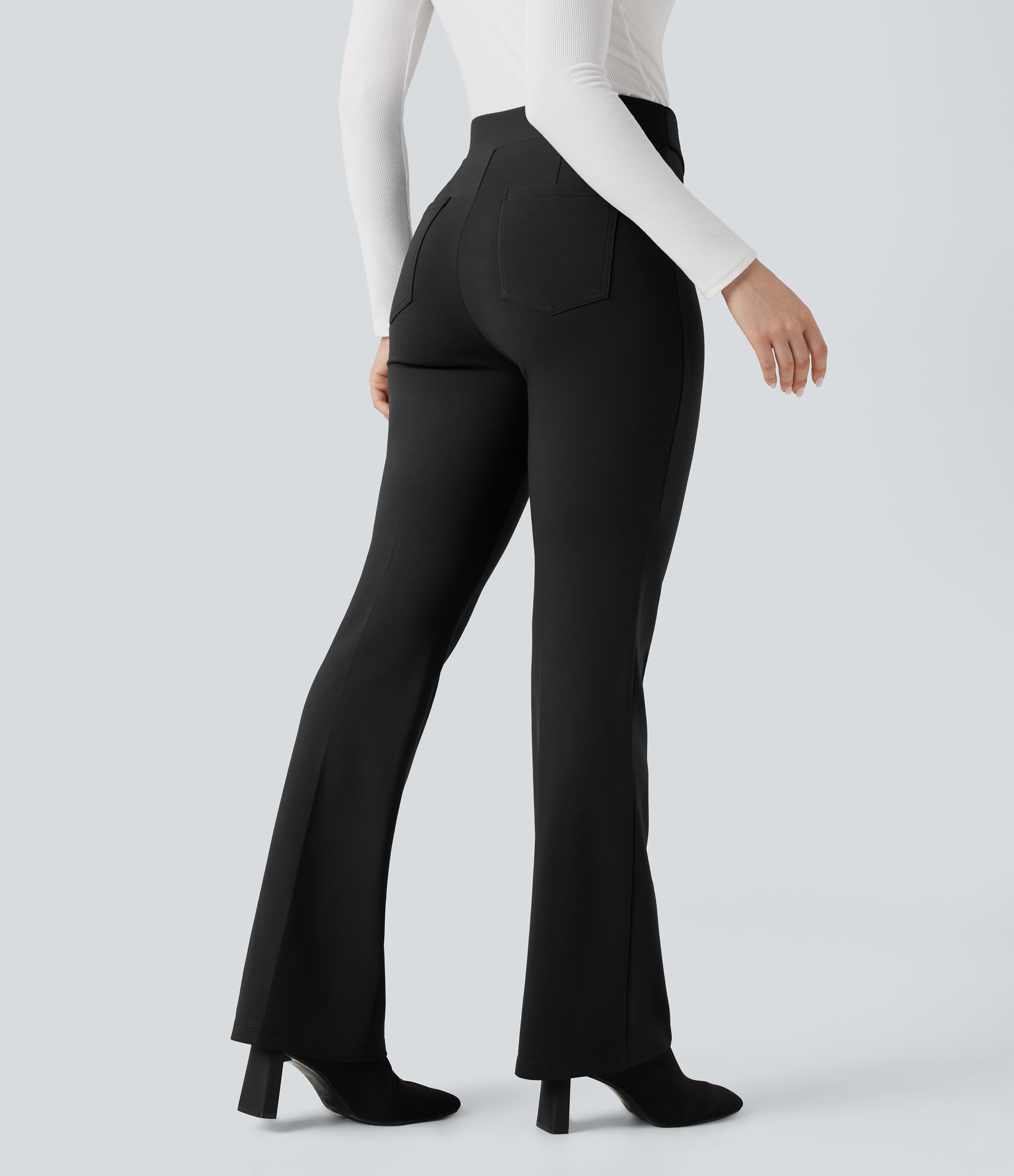 FlexHigh-waisted Work Flare Pants with Pockets