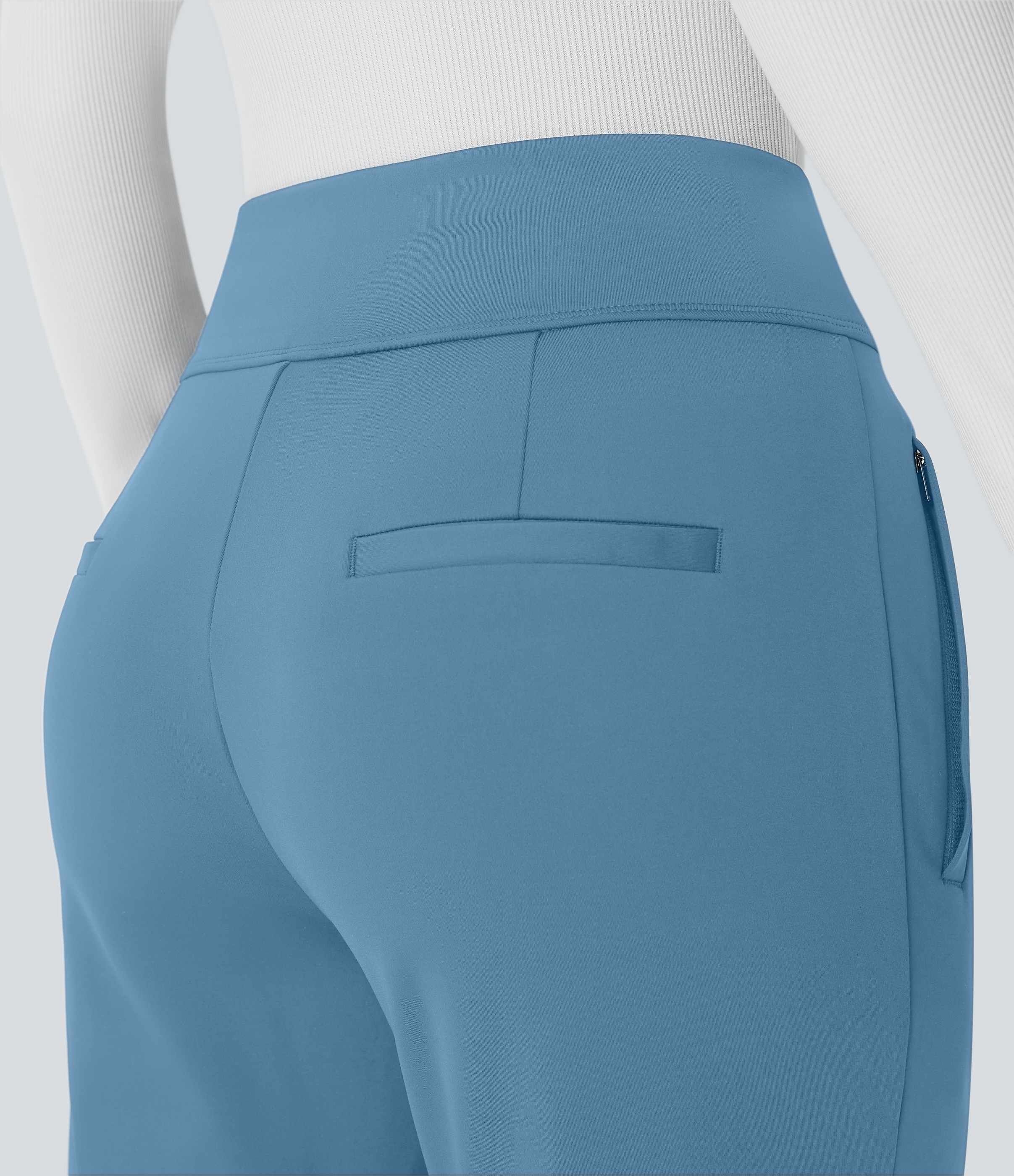 FlexMid Rise Side Zipper Pocket Work Flare Pants