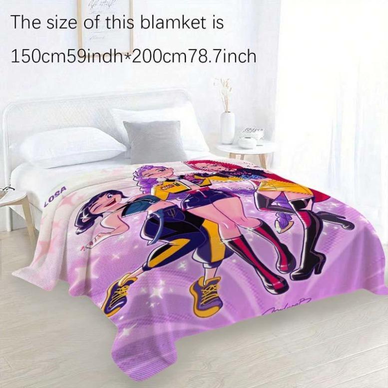 K-Pop Demon Hunter Flannel Blanket Set, Soft Multi-Purpose Printed Throw for Sofa Bed Office Home Decor, Perfect Gift for Kpop Fans, Cartoon Pattern BlanketChristmas Gift,Gift for kids,Birthday Gift, Cozy & Soft