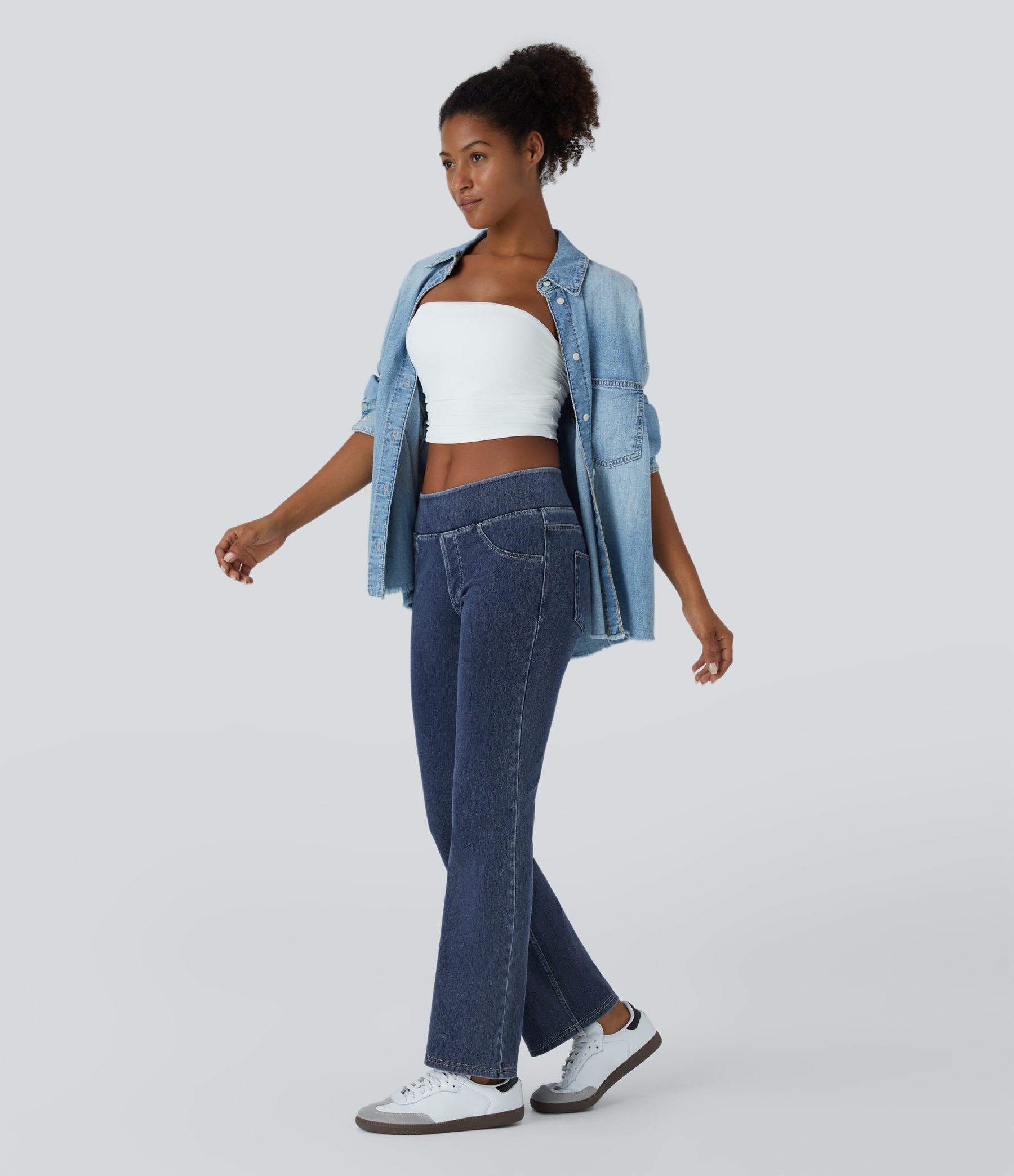 FlexLow Rise Pockets Casual Bootcut Jeans