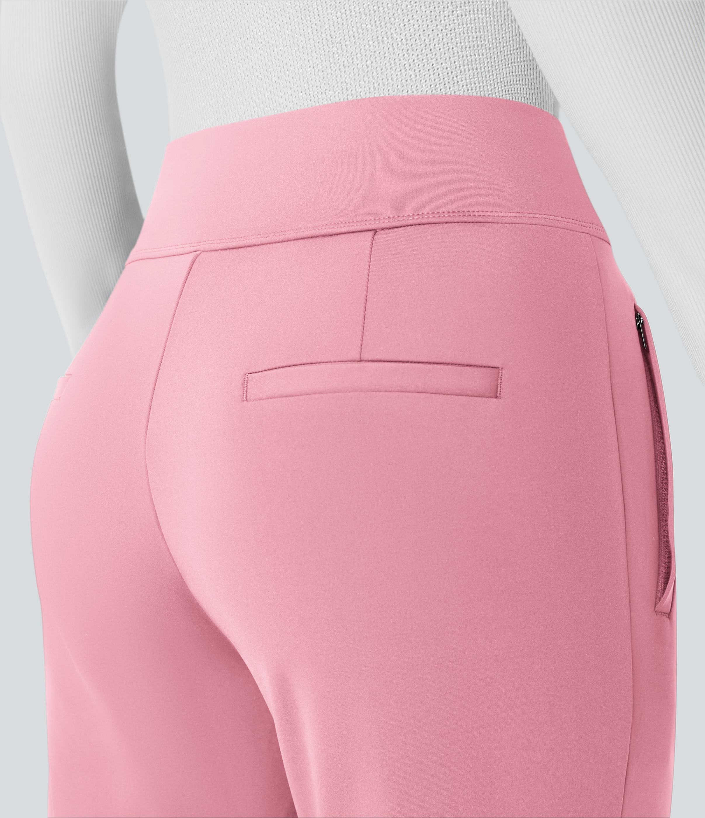 FlexMid Rise Side Zipper Pocket Work Flare Pants