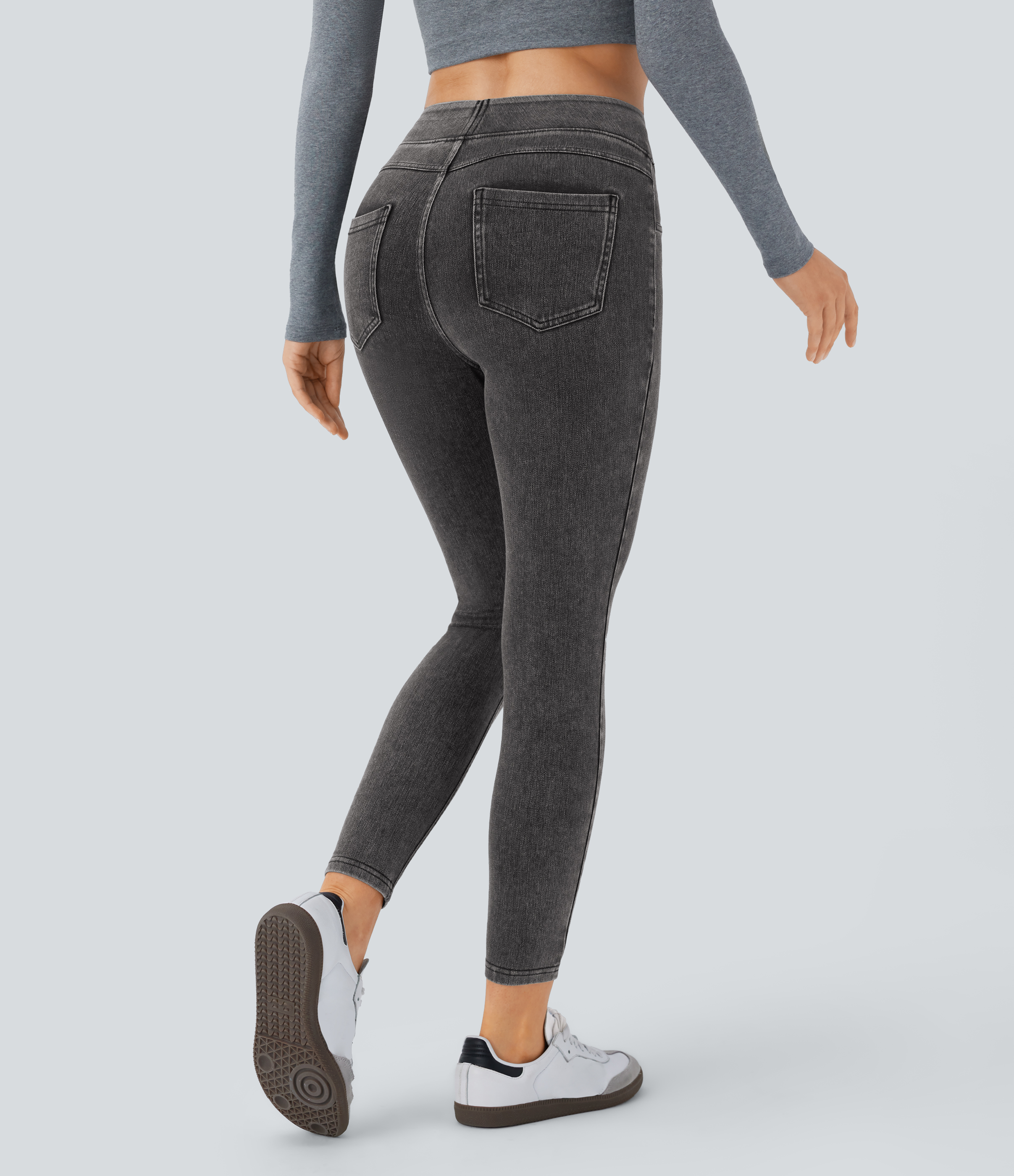 FlexHigh Waisted Pocket Denim Casual Leggings