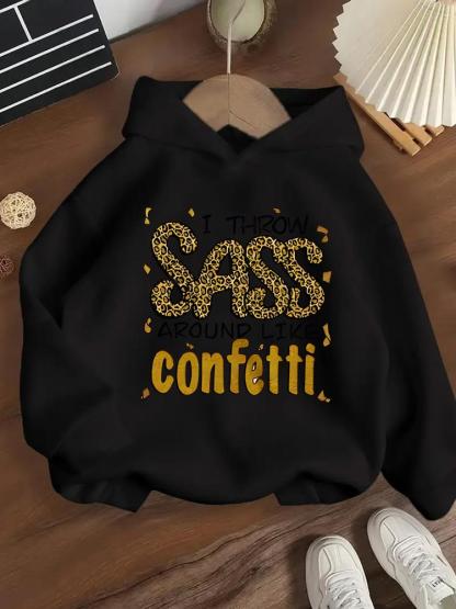 Girls' Leopard Print Hoodie Sweatshirt, Casual Fitted Long Sleeve Pullover, Spring & Fall Fashion, Comfortable Kids Clothing