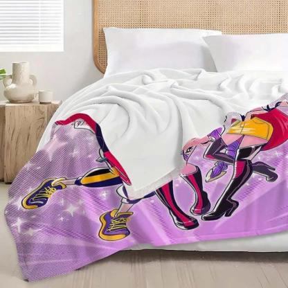 K-Pop Demon Hunter Flannel Blanket Set, Soft Multi-Purpose Printed Throw for Sofa Bed Office Home Decor, Perfect Gift for Kpop Fans, Cartoon Pattern BlanketChristmas Gift,Gift for kids,Birthday Gift, Cozy & Soft