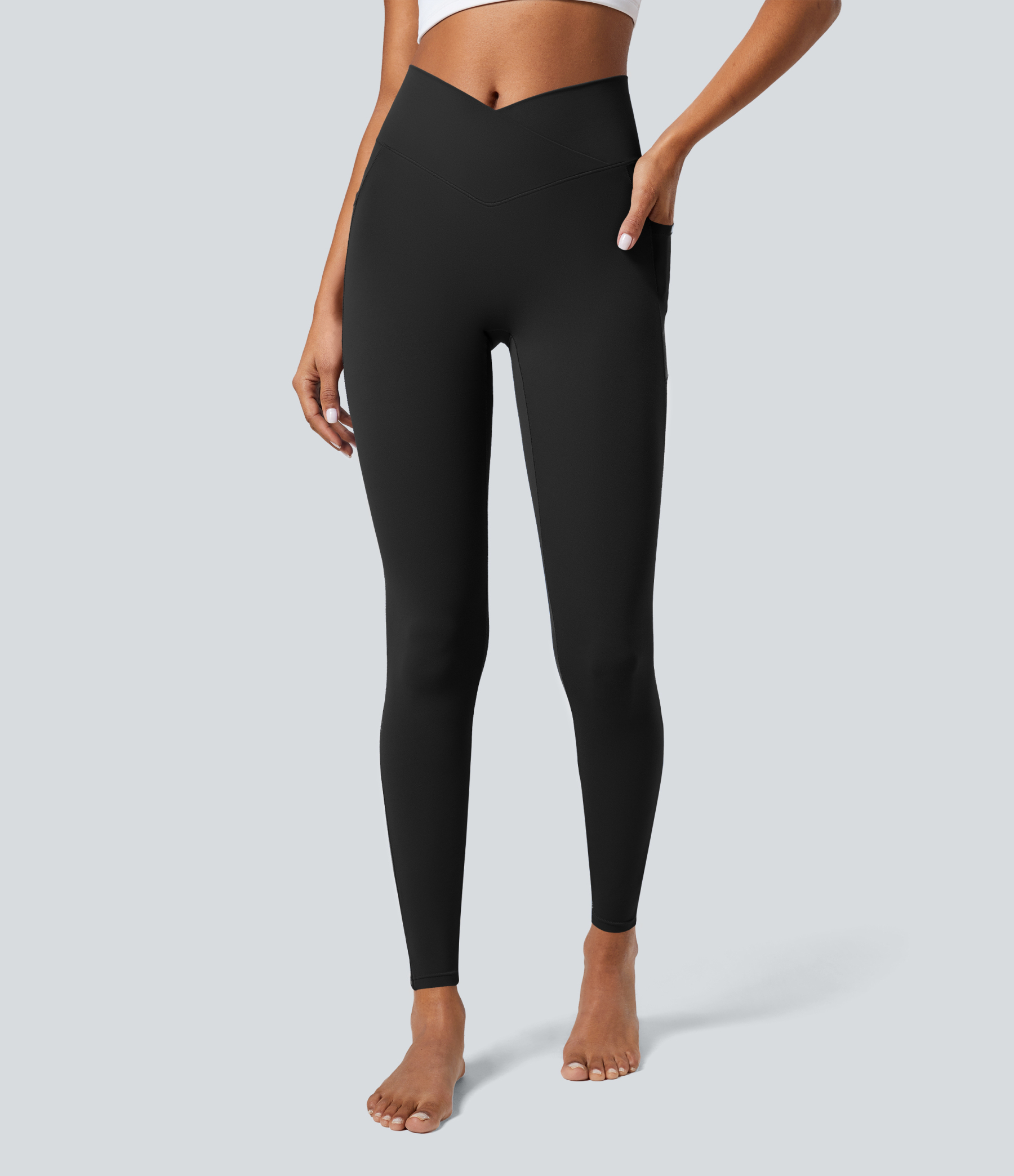 SoftlyZeroCrossover Pocket Plain Leggings-UPF50+