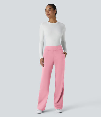 FlexMid Rise Side Zipper Pocket Work Flare Pants