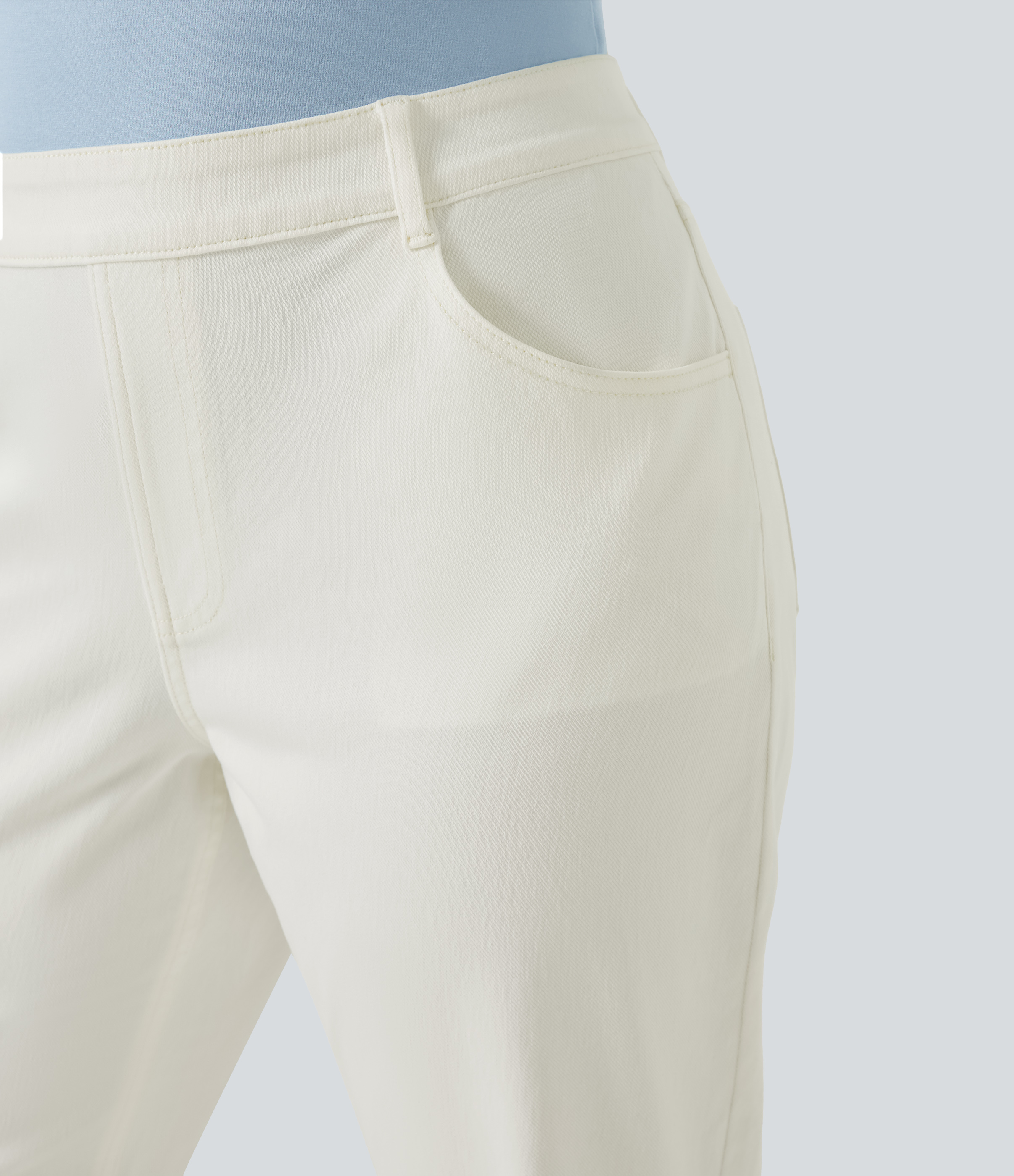 FlexHigh Waisted Pockets Straight Leg Washed Casual Plus Size Jeans