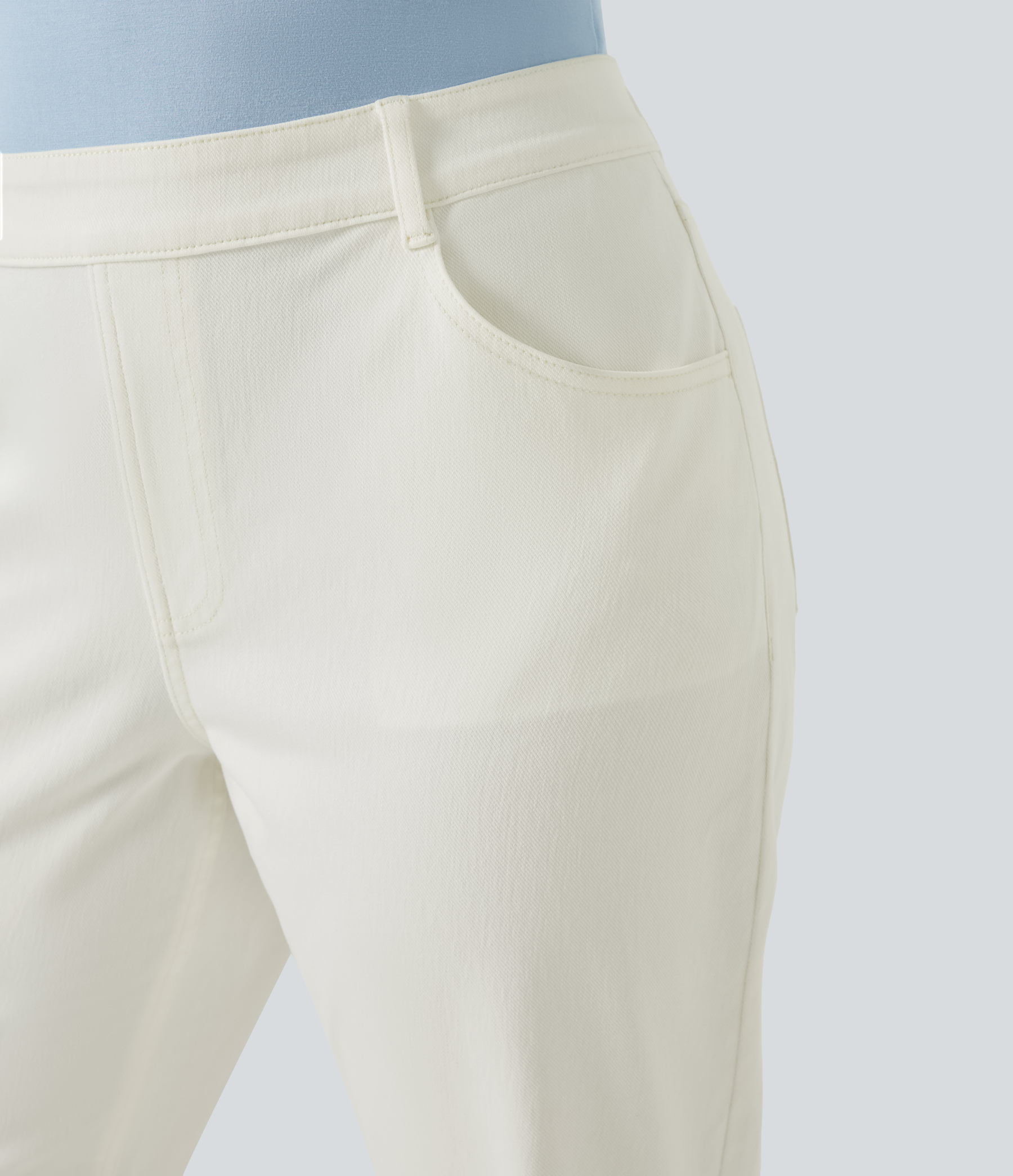 FlexHigh Waisted Pockets Straight Leg Washed Casual Plus Size Jeans