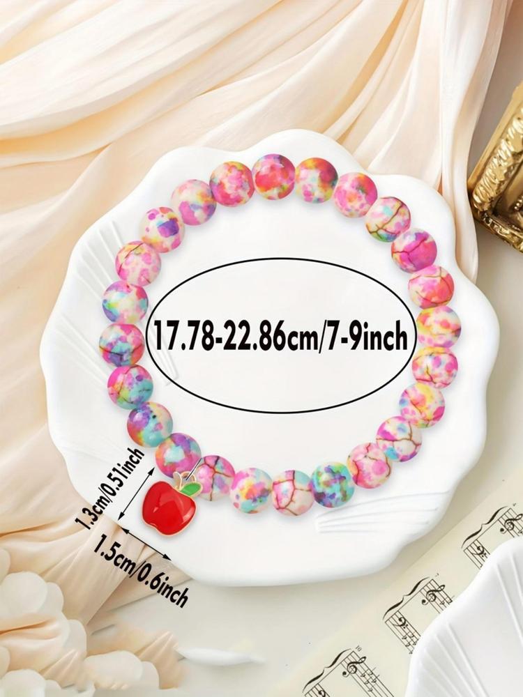 Teacher's Day Gift, Red Apple Bracelet Gift for Teacher, Thank You Gift for Teacher, Christmas Gift for Teacher