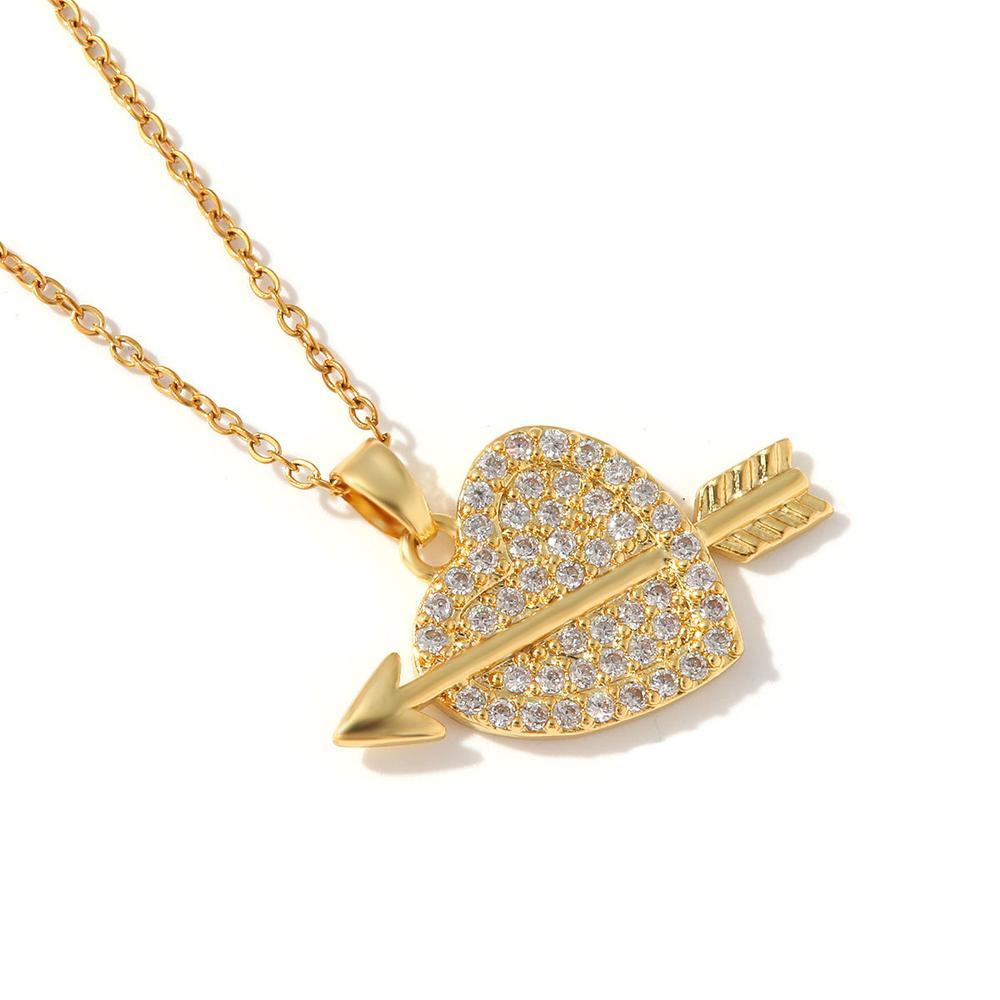 Cupid's Heart Necklace, A Pendant of Heart with One Wave, Girlfriend's Clampstone Chain, Birthday Gift, Girlfriend's Gift, Mother's Day Gift, Best Friend's Gift, Love Style