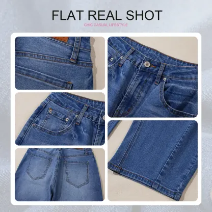 EVALESS Women's Mid Waist Wide Leg Jeans,Baggy Boyfriend Basic Jeans,Casual Y2k Ankle Denim Pants Trouser Barreljeans,2025 Fashion Womenswear Streetwear Minimalist Winter Outfits