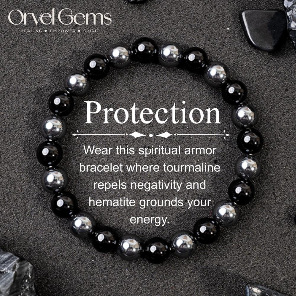 BF SALE: [1/$9.99, 3/$19.99] Protection & Memory Healing Bracelet – Black Tourmaline & Hematite 8mm Gemstone Beads | Unisex Crystal Jewelry for Men & Women | Daily Wear Grounding, Energy Shield & Halloween Protector Gift #TikTokShopBlackFriday