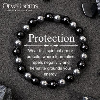 BF SALE: [1/$9.99, 3/$19.99] Protection & Memory Healing Bracelet – Black Tourmaline & Hematite 8mm Gemstone Beads | Unisex Crystal Jewelry for Men & Women | Daily Wear Grounding, Energy Shield & Halloween Protector Gift #TikTokShopBlackFriday