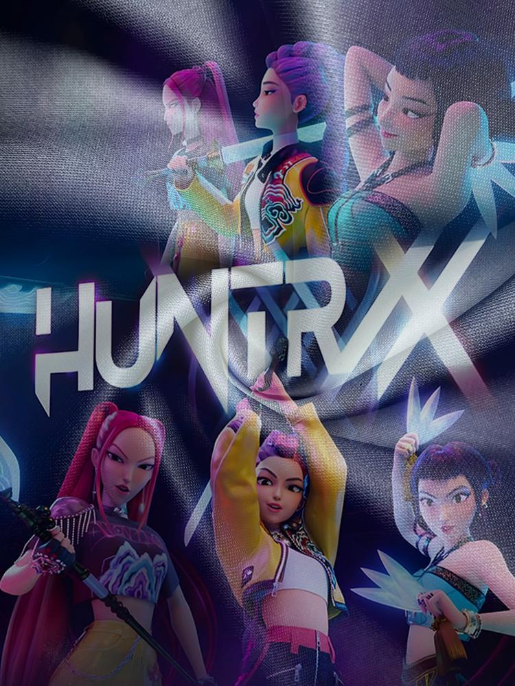 Girls Kpop Demon Hunters Graphic Print Hoodie Set, Casual Fall Winter Sportswear, Fitted Random Print Design, Durable Outdoor Activities, Christmas Gift