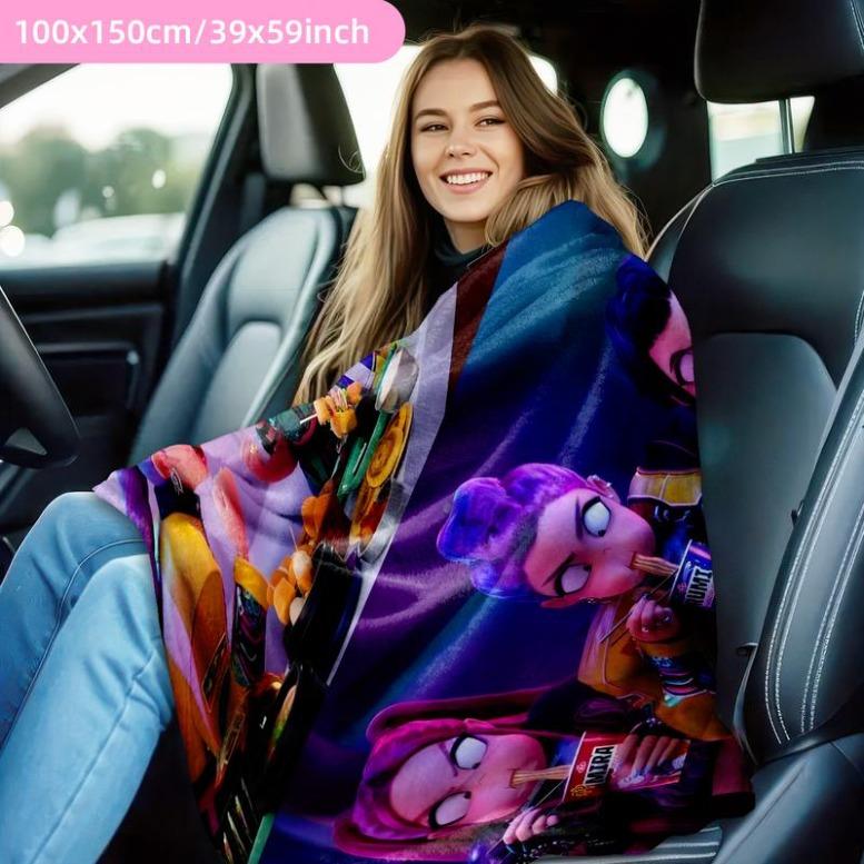 Kpop Demon Hunters Flannel Blanket, Soft Bed Sofa Travel Camping Queen Blanket, Perfect Gift For Friends Family Halloween BirthdayGift For Men & Women, Gift For Kids, Christmas Gift, Halloween Gift