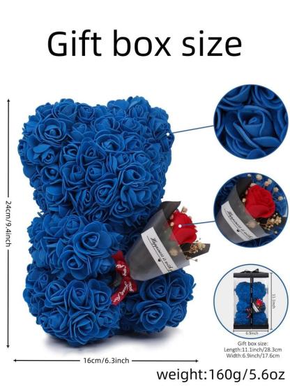 Handmade everlasting flower rose teddy bear themed gift box, ideal for dates for both men and women, must-have gift for Valentine's Day, anniversary gift or birthday gift, Halloween, Christmas bestseller