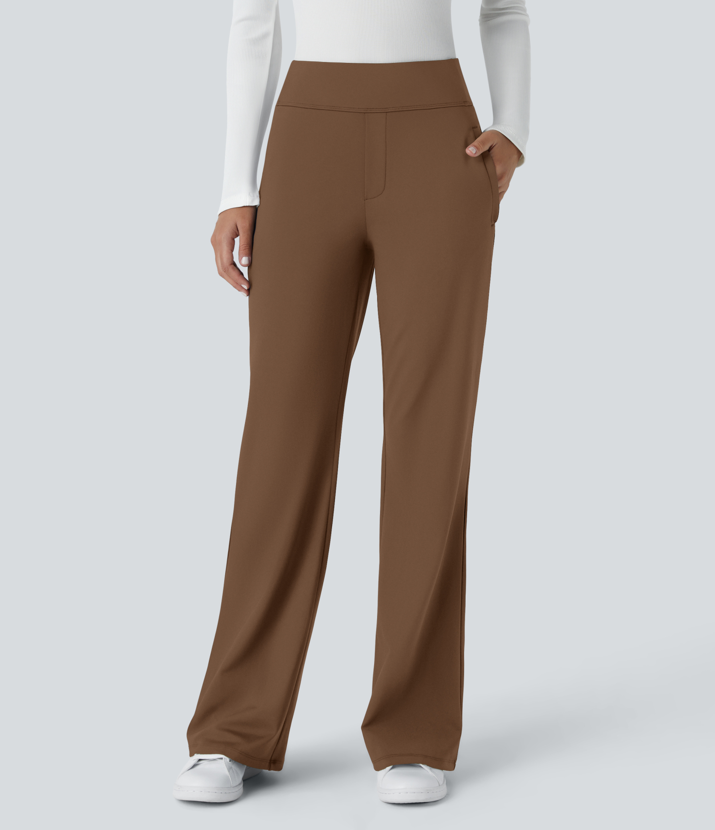 FlexMid Rise Side Zipper Pocket Work Flare Pants