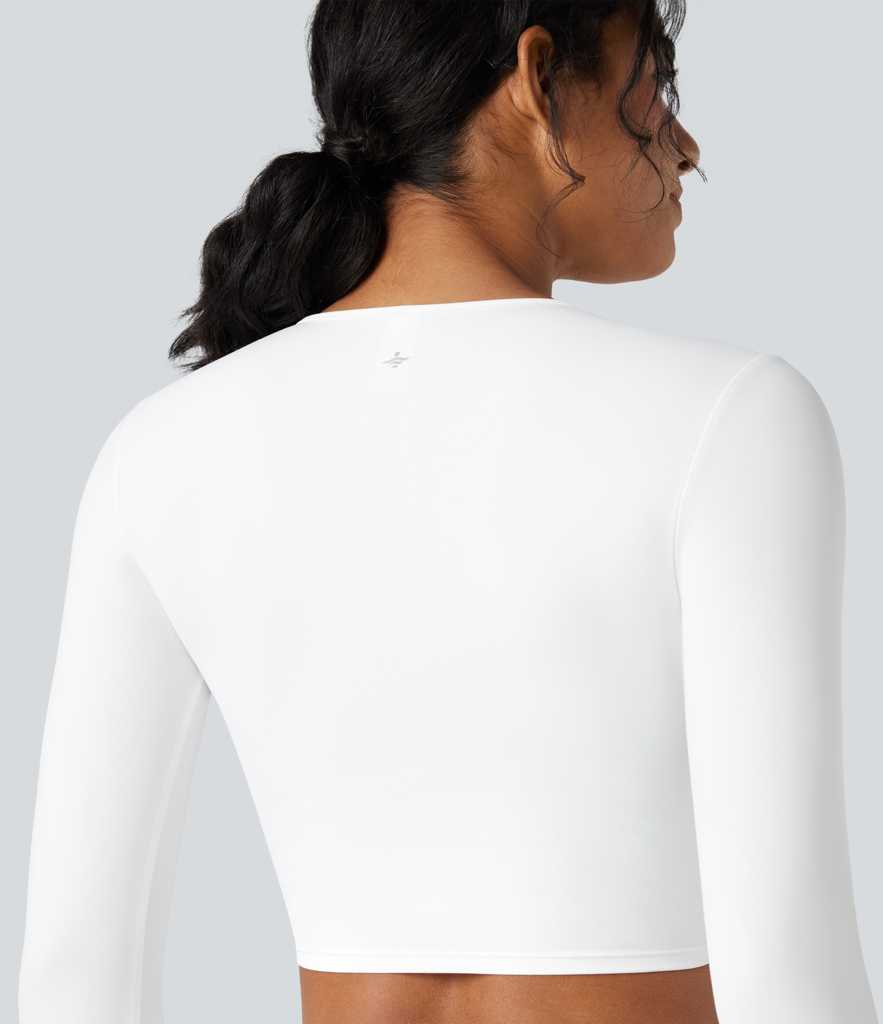 SoftlyZeroPlush Deep V-neck Long Sleeve Twisted Cropped Yoga Sports Top