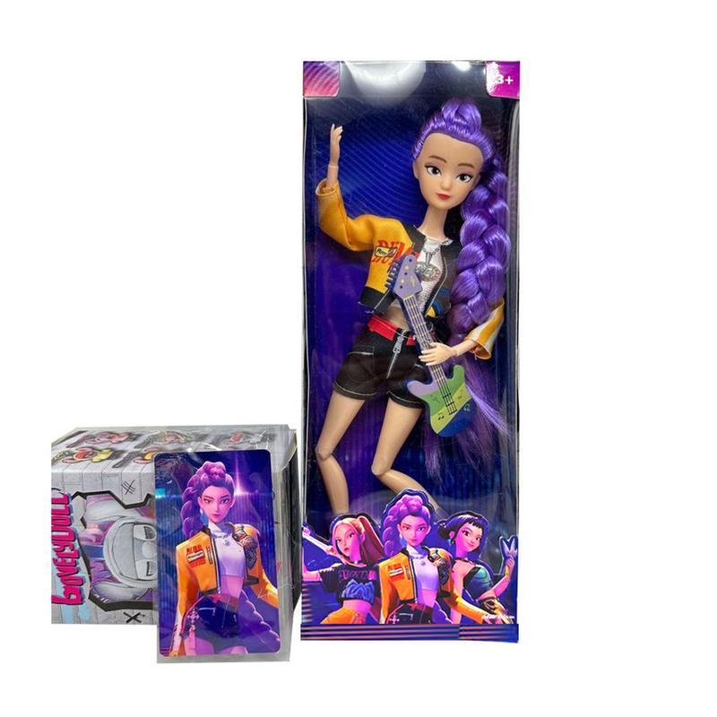 [Christmas gift] K-pop Demon Hunters Anime Action Figure Doll Set of 3 Rumi Mira Zoey 11.5-12 Inches Joint Movable Collectible Dolls for Fans Kids Desk Display Halloween