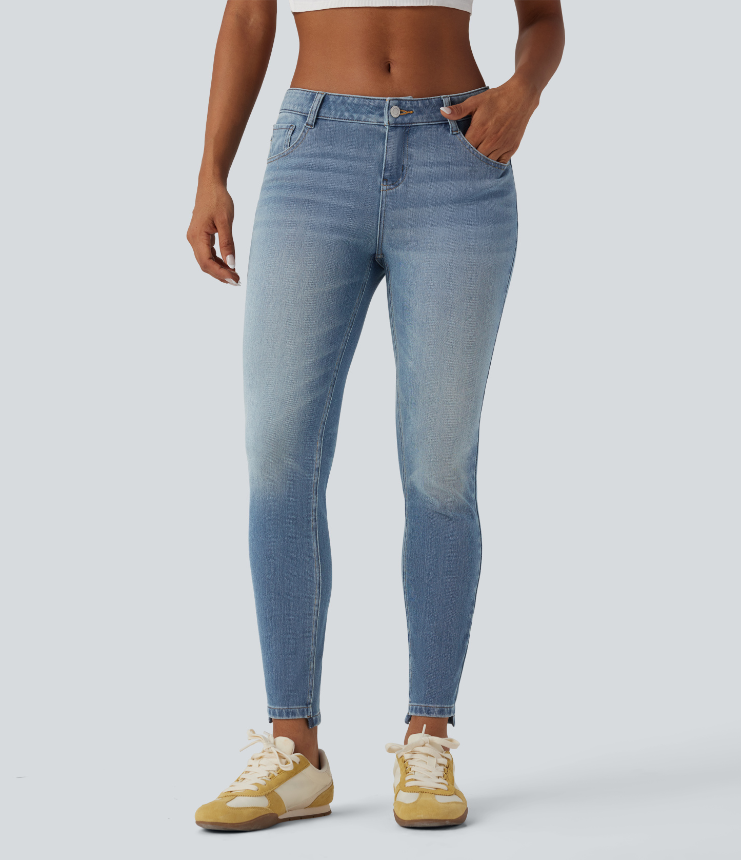 FlexLow Rise Casual Skinny Jeans with Pockets