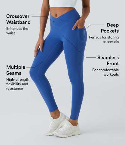 SoftlyZeroCrossover Pocket Plain Leggings-UPF50+
