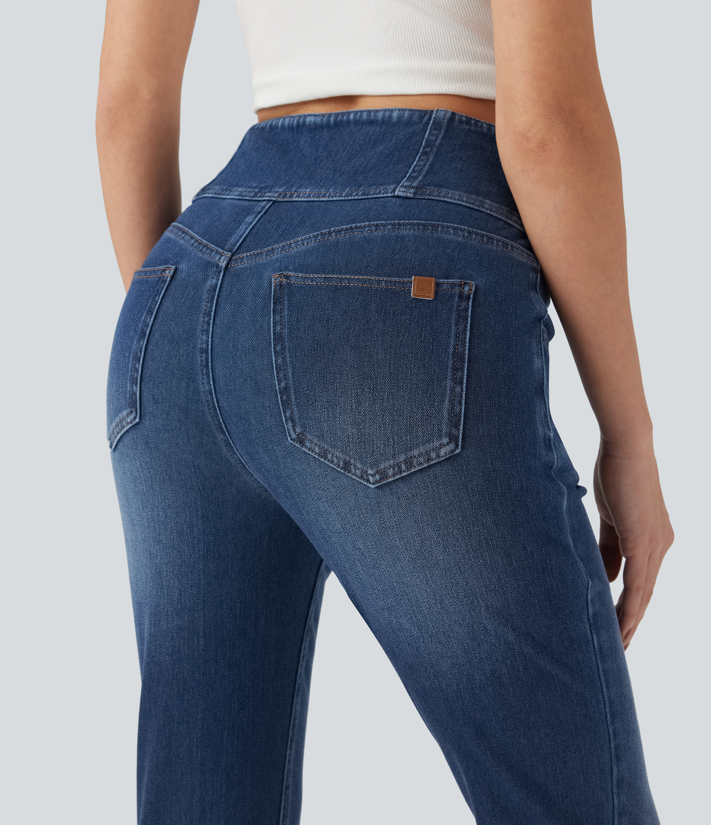 FlexHigh-waisted Casual Skinny Jeans with Pockets