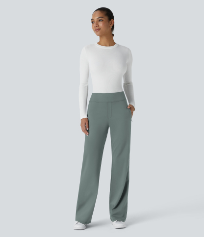 FlexMid Rise Side Zipper Pocket Work Flare Pants