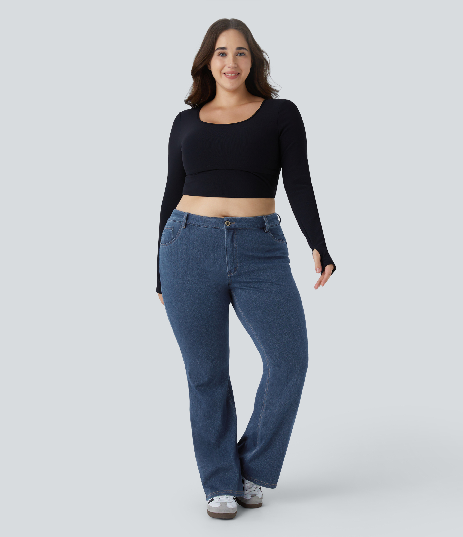 FlexMid Rise Pockets Casual Plus Size Jeans