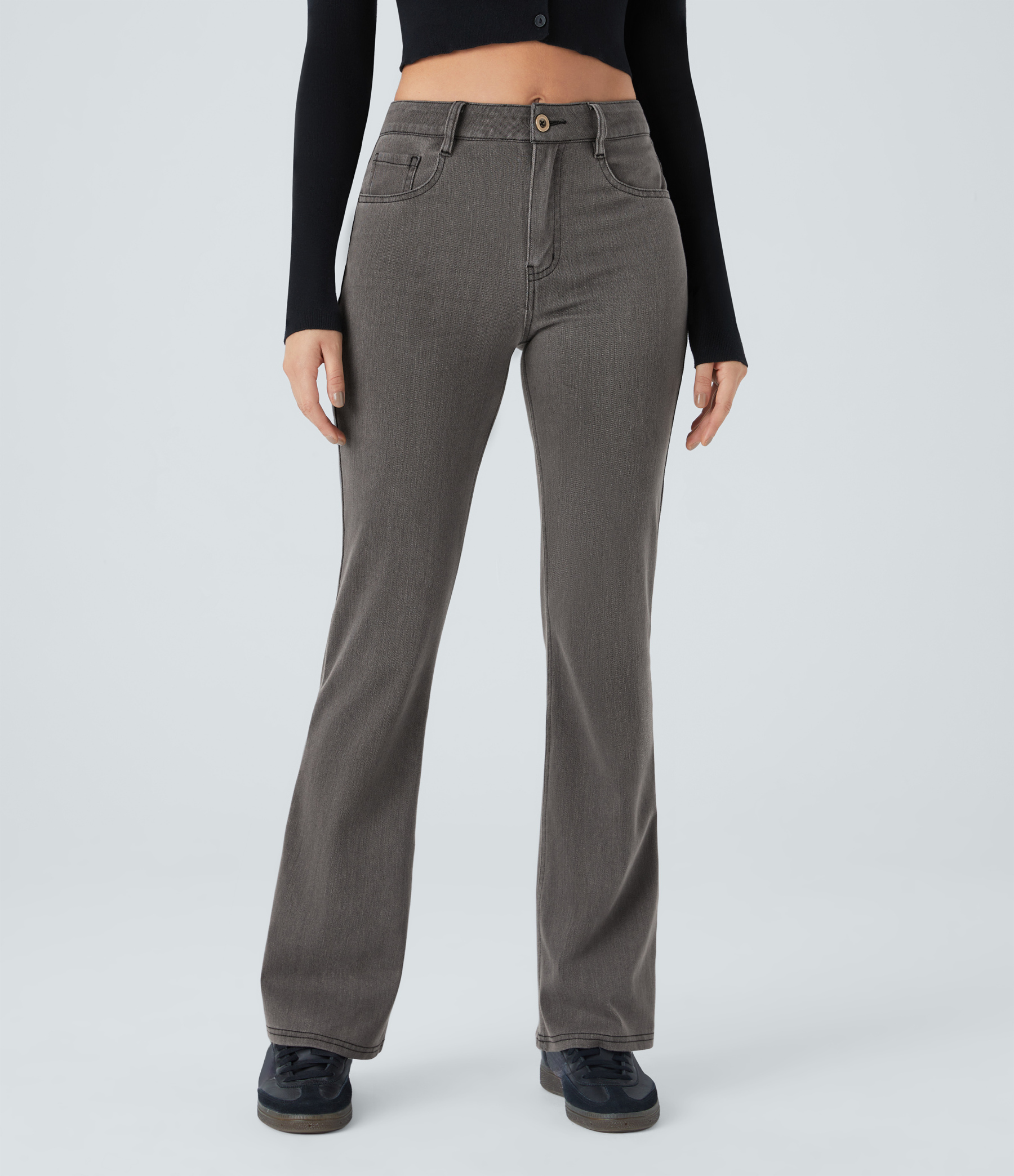 FlexMid Rise Pockets Casual Bootcut Jeans