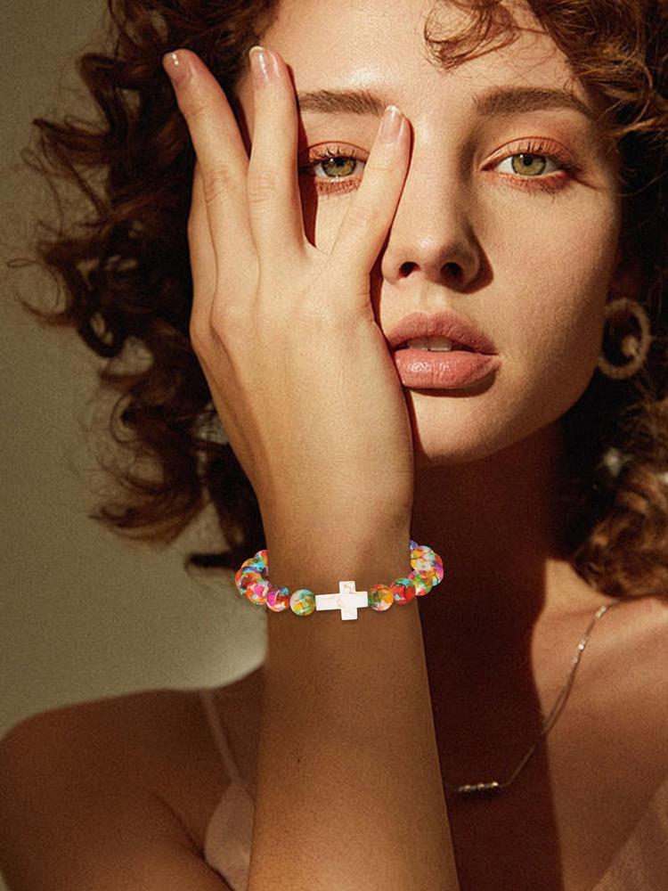 1PC Christmas Gifts for Women Daughter Mom Niece Aunt Girlfriend Friends, Cross Bracelets for Her, Valentine's Day, Easter, Mother's Day Gifts, Christmas Stocking Stuffer for Her