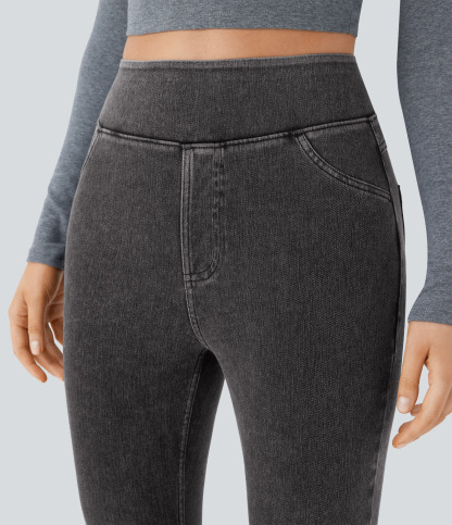 FlexHigh Waisted Pocket Denim Casual Leggings