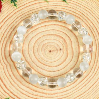 Reduce Stress Relieve Anxiety Handcrafted  Relief Quartz Bracelet Transparent Stone, I Jewelry Gifts, fahlo  bracelet blue bracelet encouragement gift fashion artificial unisex jewelry gift Colorblock Beaded Crystal Bracelet chakra bracelet