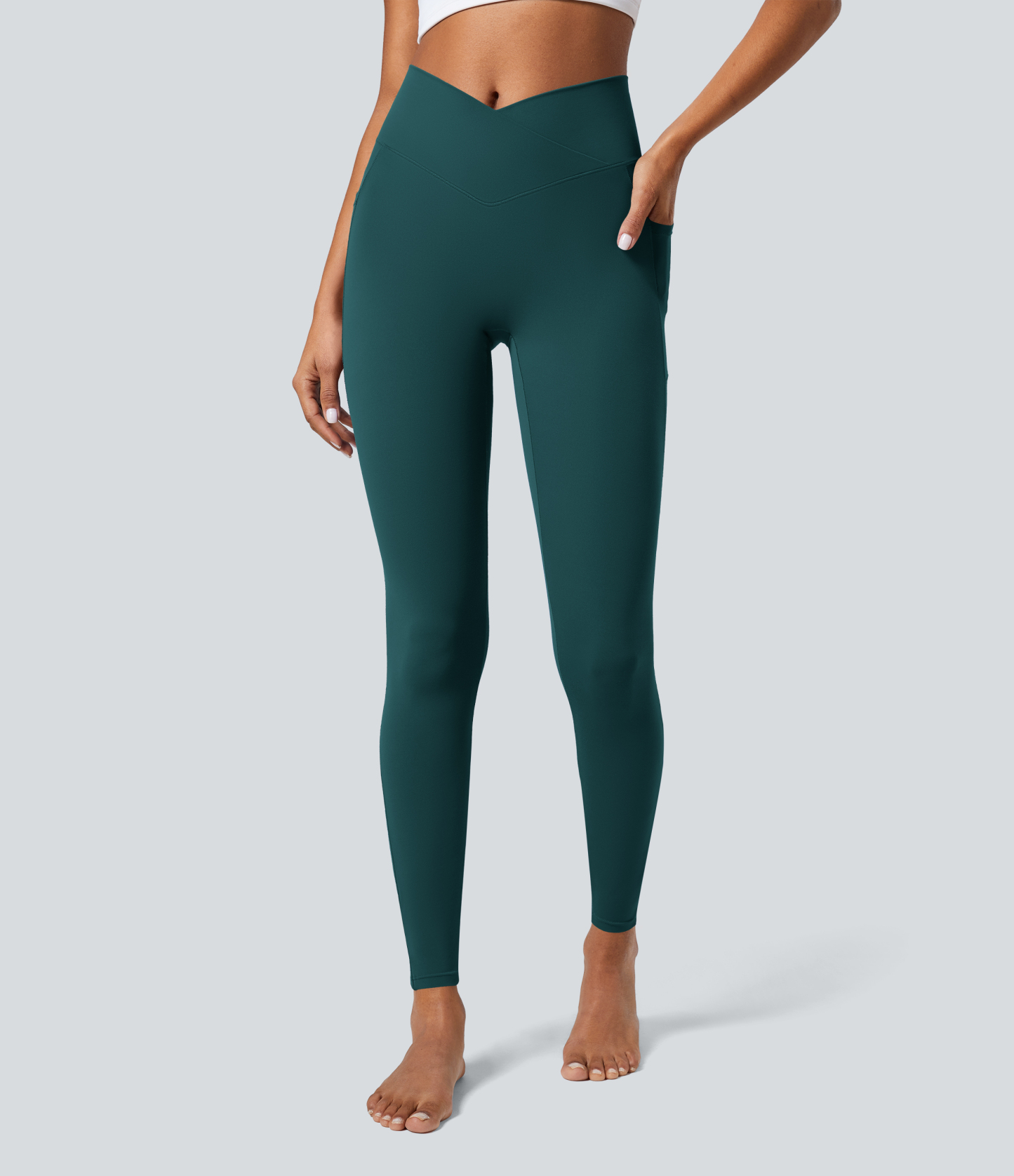SoftlyZeroCrossover Pocket Plain Leggings-UPF50+
