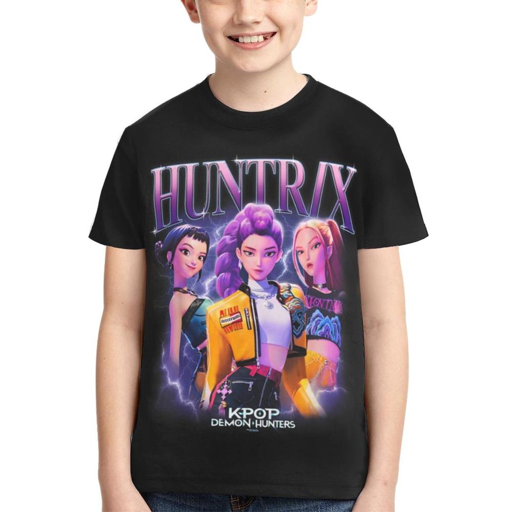 Kpop Demon Hunters Kids T-Shirt 3d Printed Graphic T-Shirts Boys And Girls Short Sleeve Shirts For Youth Kids Small