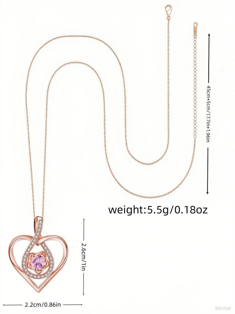 Rose Bear Gift Box, Including Bear Pendant Necklace & Artificial Rose Flower & Greeting Card & Gift Bag, Fashion Gift for Women & Girls