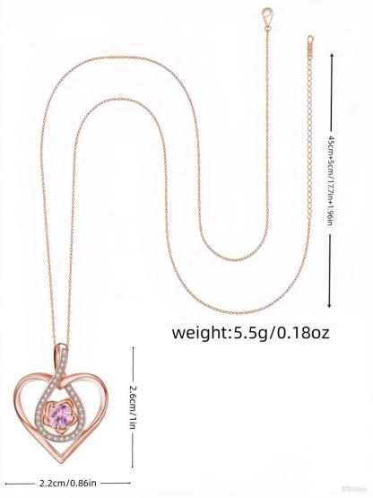 Rose Bear Gift Box, Including Bear Pendant Necklace & Artificial Rose Flower & Greeting Card & Gift Bag, Fashion Gift for Women & Girls