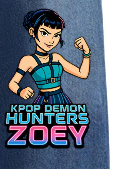 "hunters' Girl" Printed Denim Jeans for Girls, Cute Portrait Design, Trendy Streetwear for Ages 8-12, Perfect for Young Fashionistas