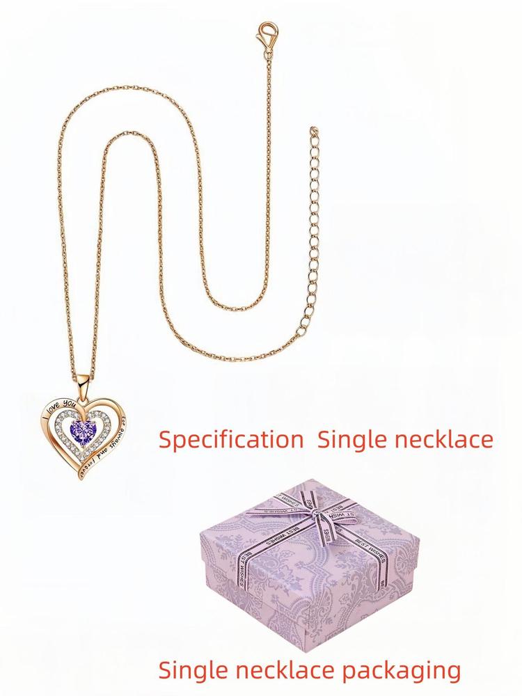 Women's Elegant Heart Design Pendant Necklace with Bear Shaped Rose Gifts Box, Exquisite Trendy Pendant Necklace, Chic Jewelry Set for Girlfriend
