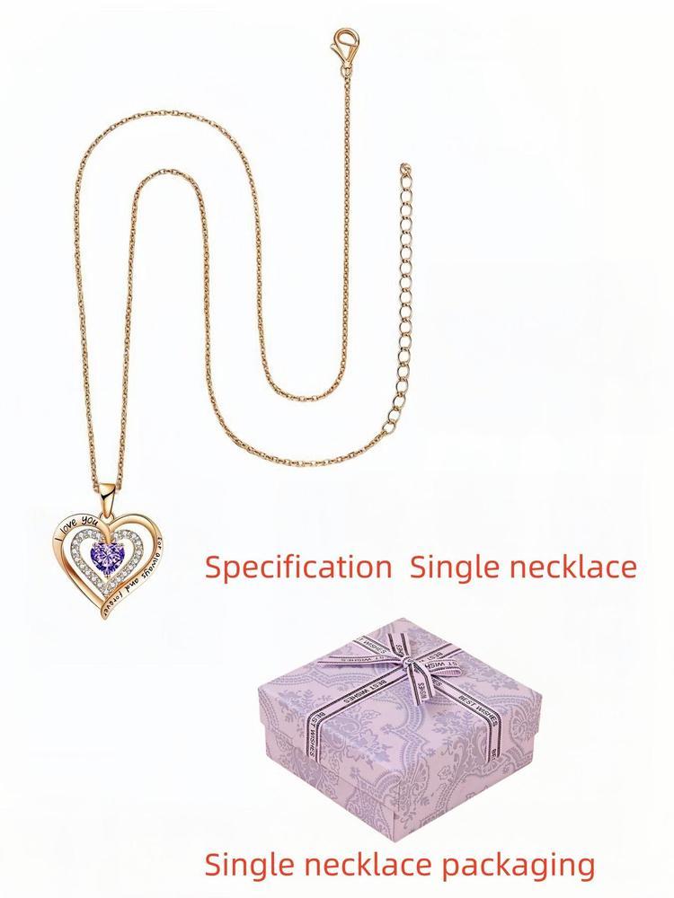 Women's Elegant Heart Design Pendant Necklace with Bear Shaped Rose Gifts Box, Exquisite Trendy Pendant Necklace, Chic Jewelry Set for Girlfriend