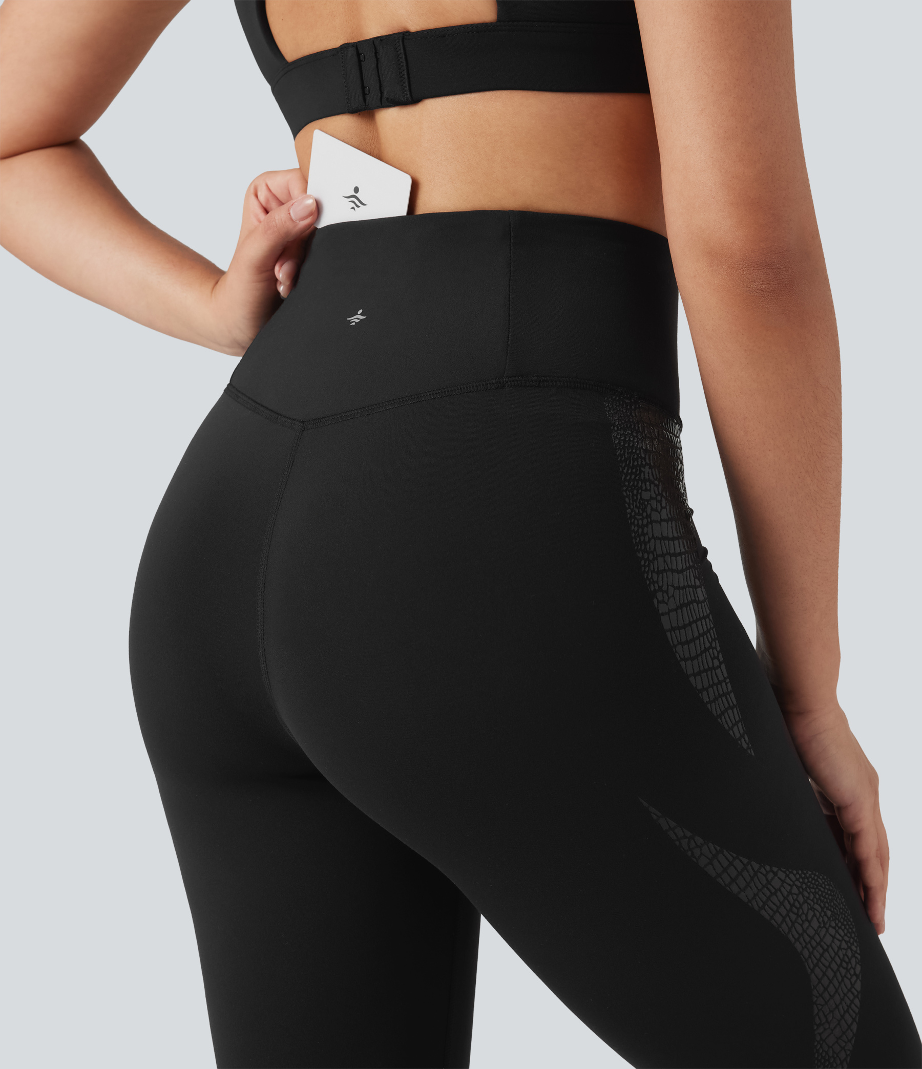 SoftlyZeroHigh Crossover Waisted Skinnny Yoga 7/8 Leggings with Pockets-UPF50+