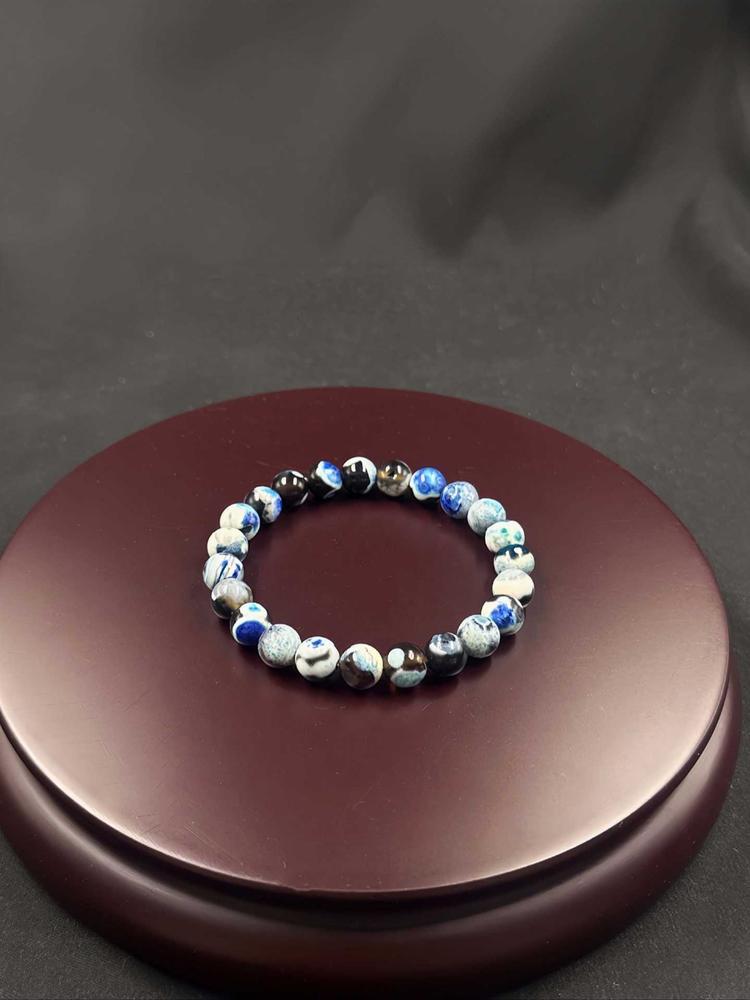 1PC 8mm Fire Agate Bracelet for Women, Natural Stone Bracelet for Relaxation and Clarity, Perfect Gift for Any Occasion, Beaded Bracelets