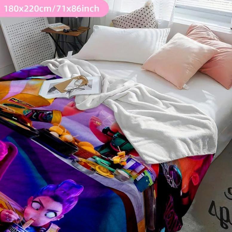 Kpop Demon Hunters Flannel Blanket, Soft Bed Sofa Travel Camping Queen Blanket, Perfect Gift For Friends Family Halloween BirthdayGift For Men & Women, Gift For Kids, Christmas Gift, Halloween Gift