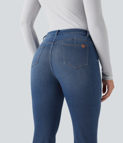 FlexMid Rise Casual Flare Jeans with Pockets