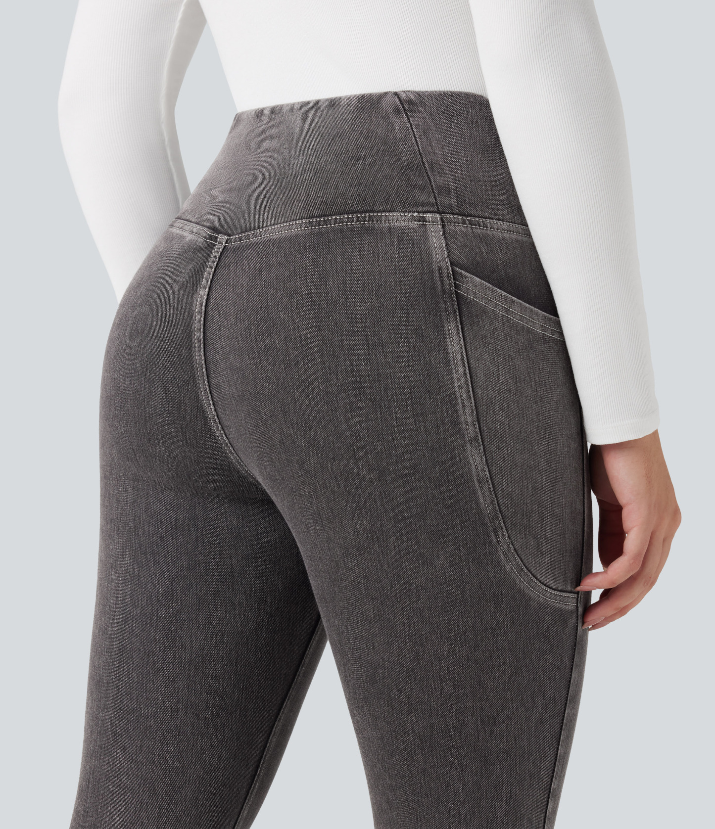 FlexCrossover Pocket Washed Denim Work Leggings