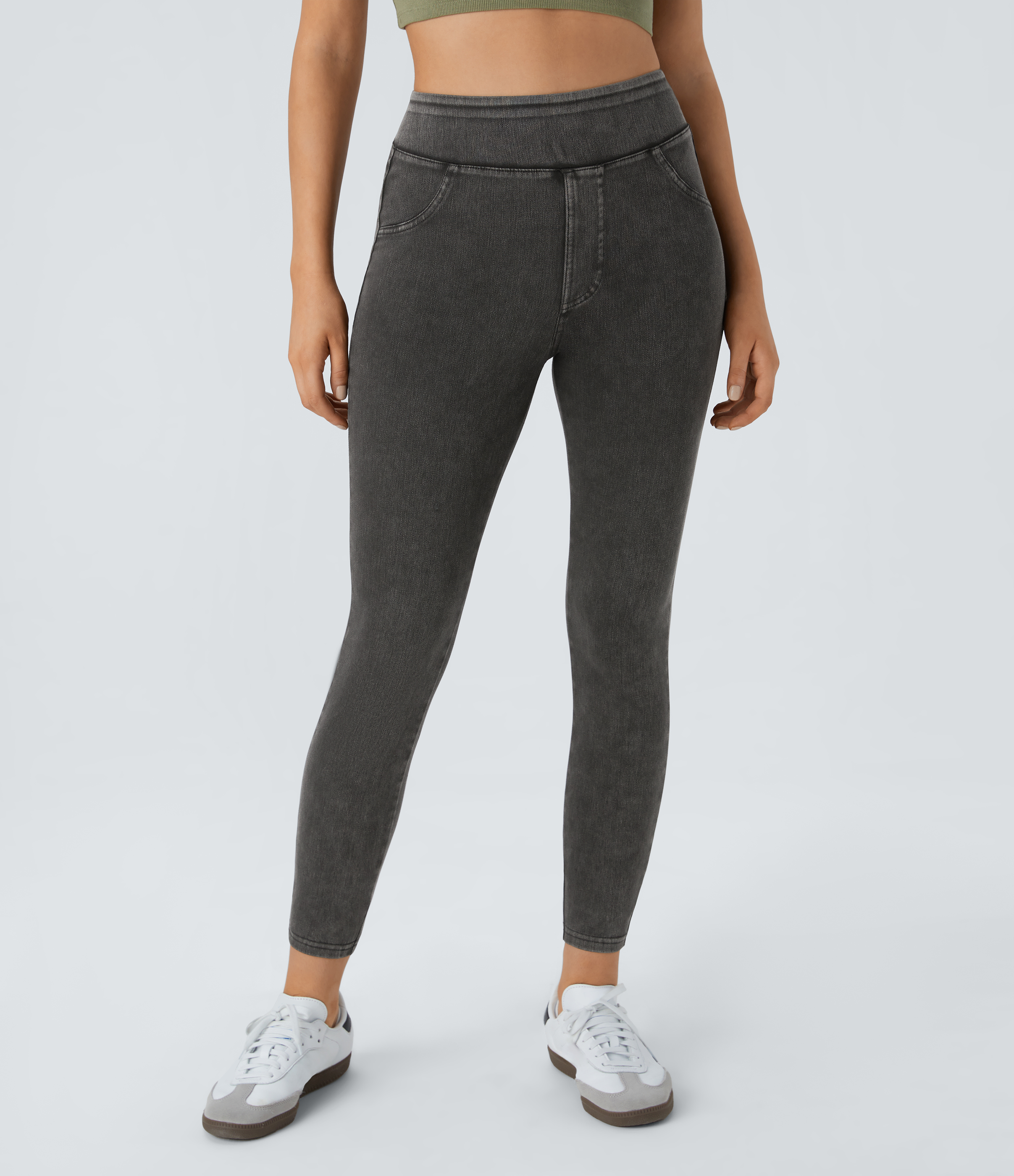FlexHigh Waisted Pocket Denim Casual Leggings