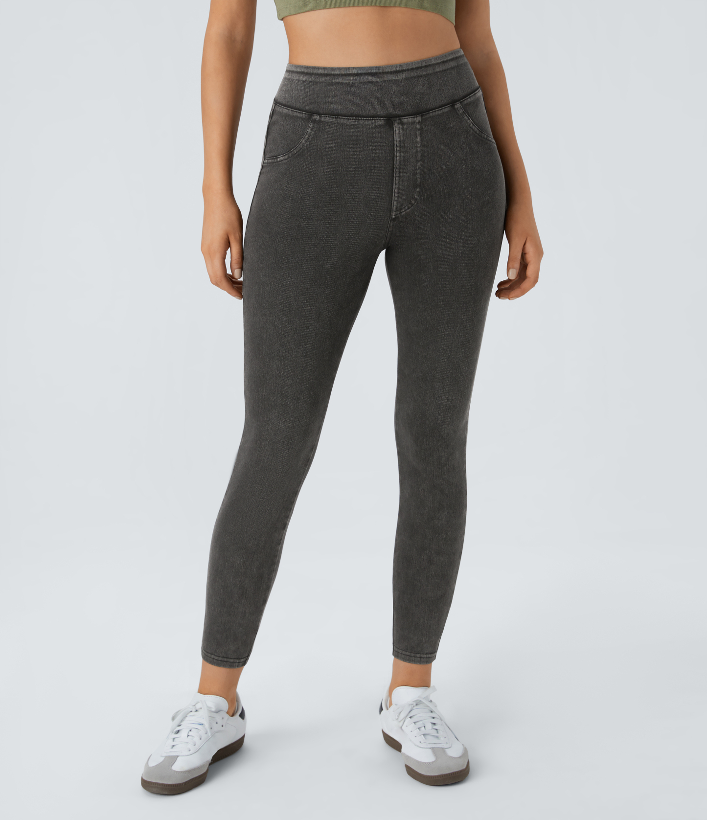 FlexHigh Waisted Pocket Denim Casual Leggings